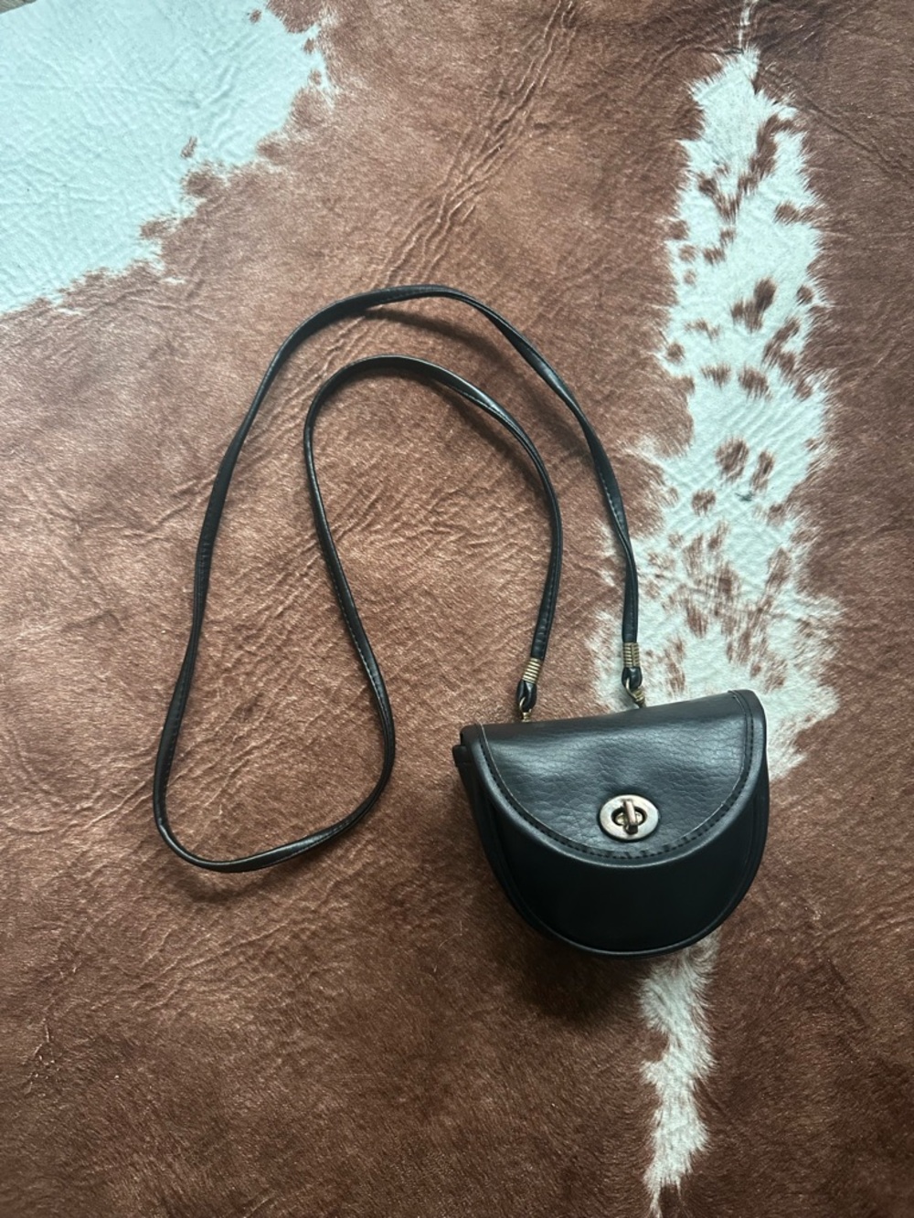 Classic Black Leather Crossbody Bag - Minimalist Women's Shoulder Bag